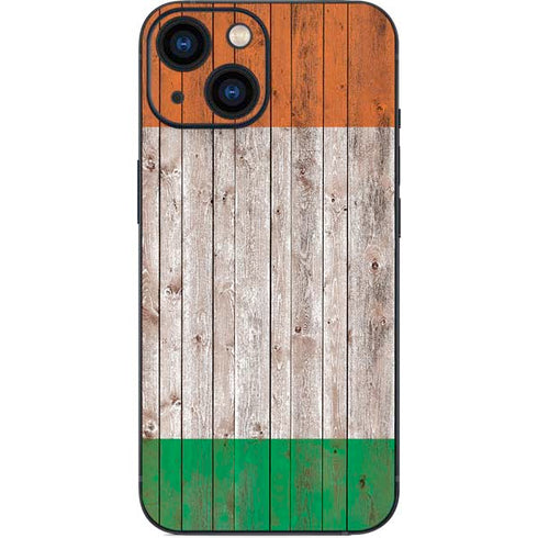 Ireland Flag Dark Wood iPhone 13 Mini Skin